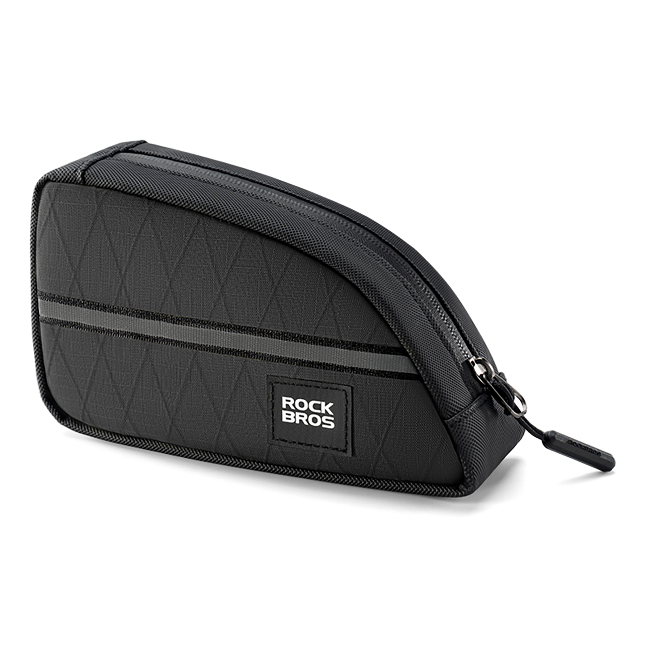 Rockbros trīsstūrveida velosipēda rāmja soma 0.8 l - melna