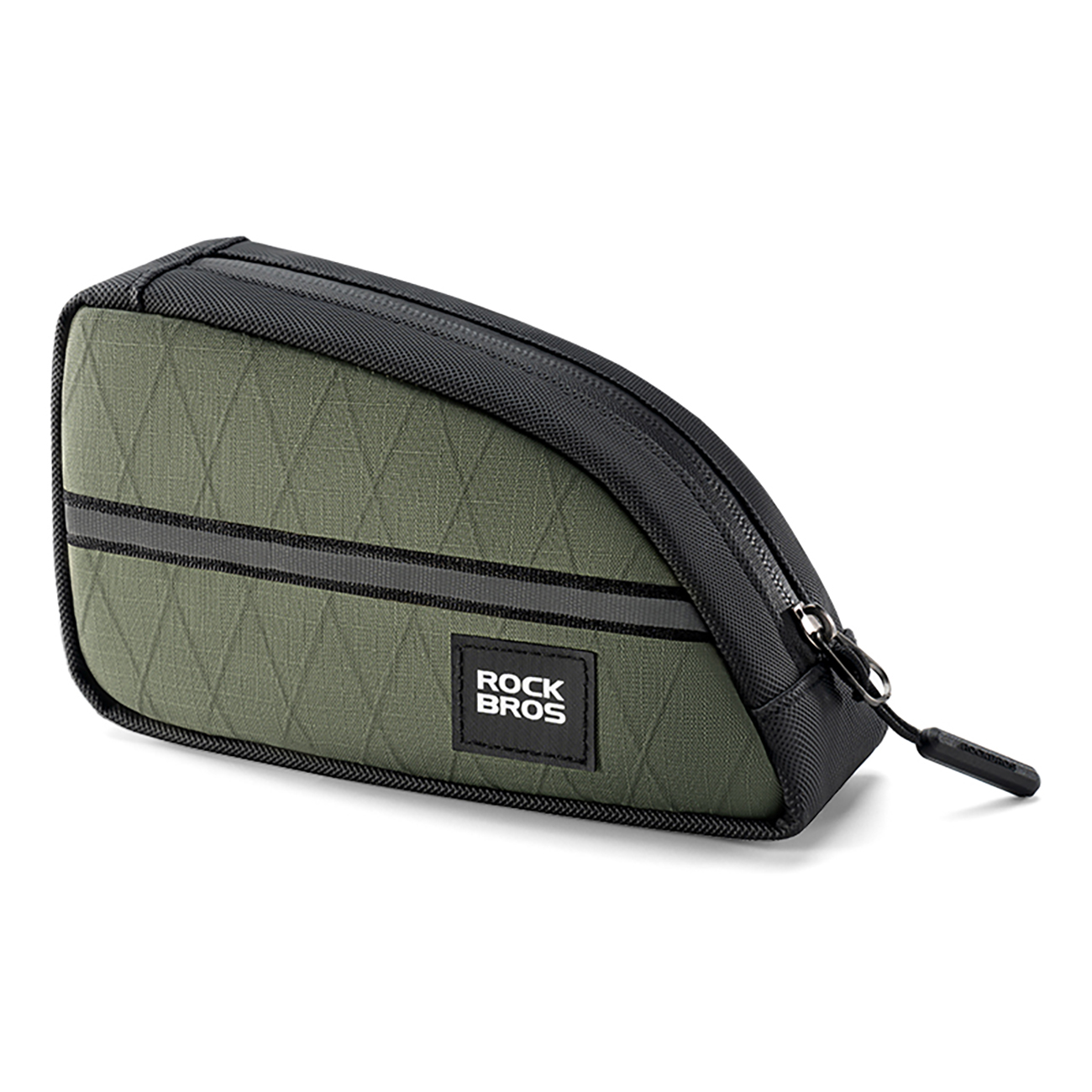 Rockbros trīsstūrveida velosipēda rāmja soma 0.8 l - zaļa