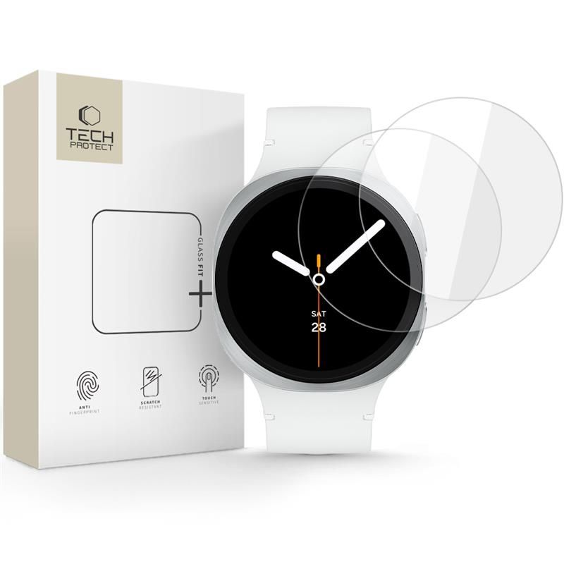 Tech-Protect Glass Fit+ 2-vnt grūdēts stikls pulksteni Samsung Galaxy Watch 8 40mm - skaidrs