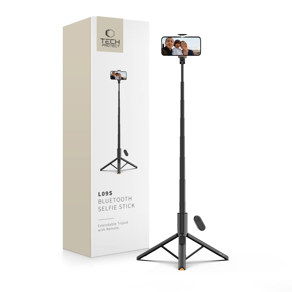 TECH-PROTECT L09S BLUETOOTH SELFIJU NŪJA AR TRIJKĀJI MELNS