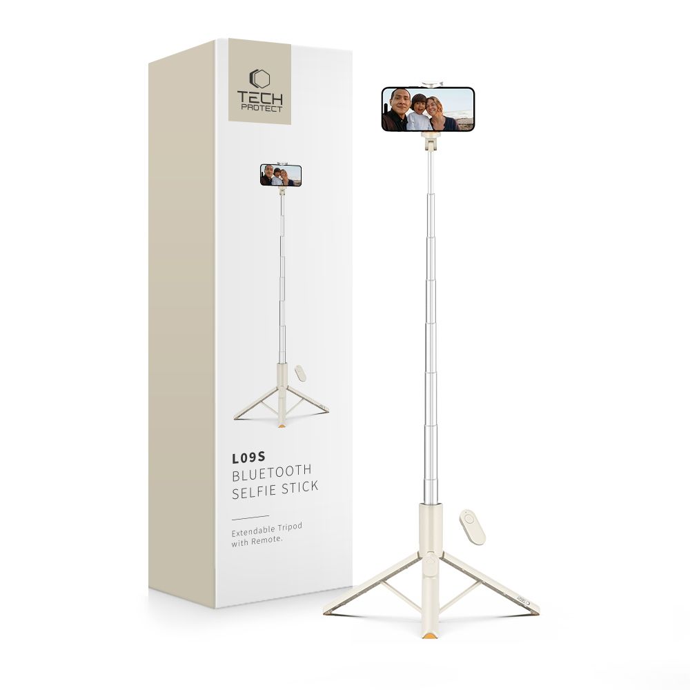 TECH-PROTECT L09S BLUETOOTH SELFIJU NŪJA AR TRIJKĀJI BEIGE