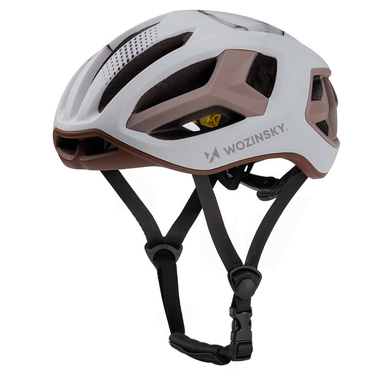 Wozinsky īpaši viegla šosejas velosipēda ķivere, 54–58 cm – pelēkbrūna