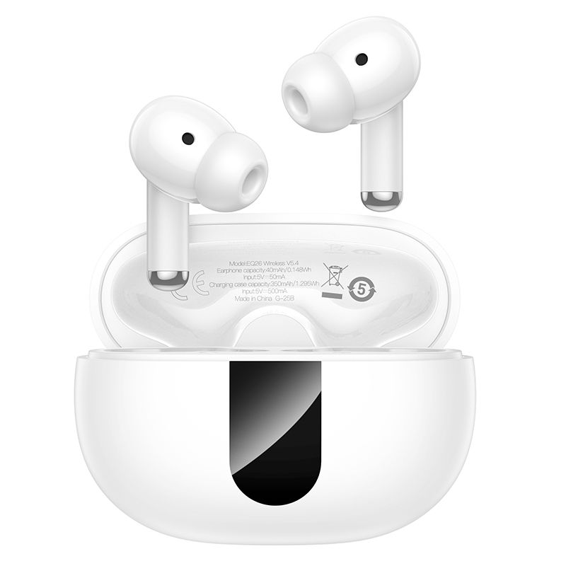 HOCO bezvadu austiņas bluetooth TWS ANC ENC EQ26 baltas