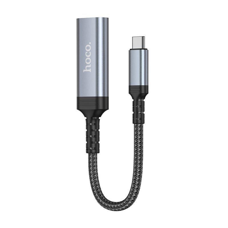 Konversijas kabelis no USB C uz HDMI sieviešu Hoco 4K 30Hz 0,2 m UA43A tērauda pelēks