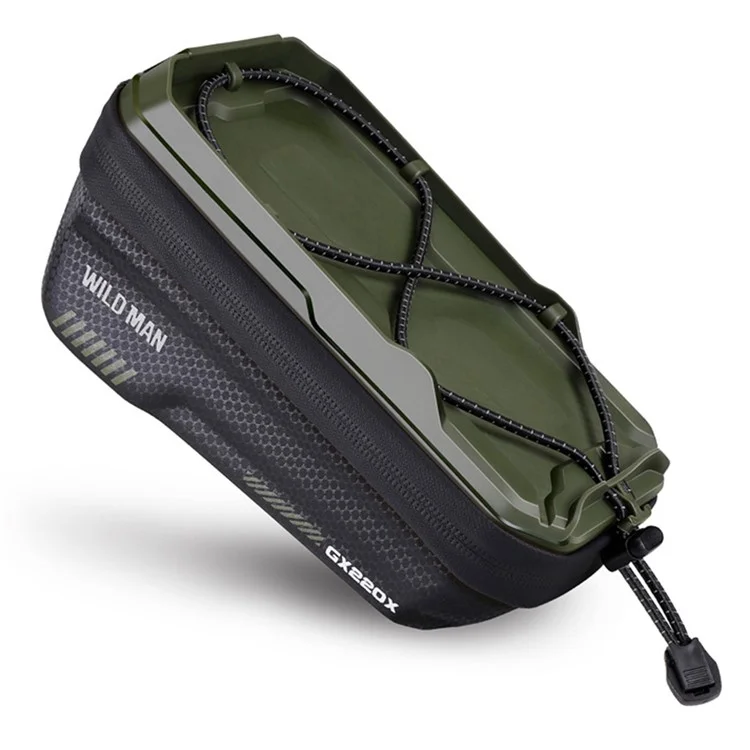 WILDMAN ceļojumu soma velosipēda rāmim ar rāvējslēdzēju, 1L ( 4"- 7"), GX220X, zaļa