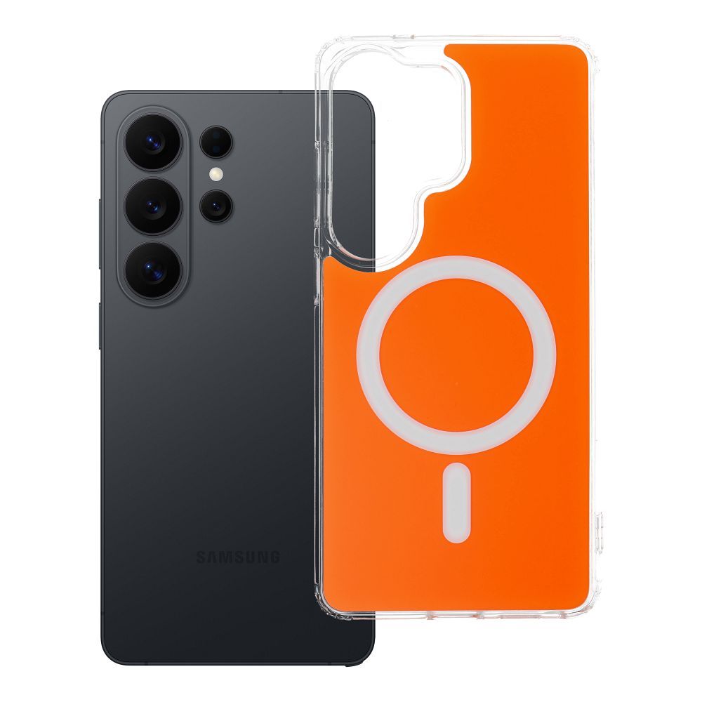 Maciņš Samsung S26 ULTRA Clear Fusion Mag Cover saderīgs ar MagSafe hermes oranžs