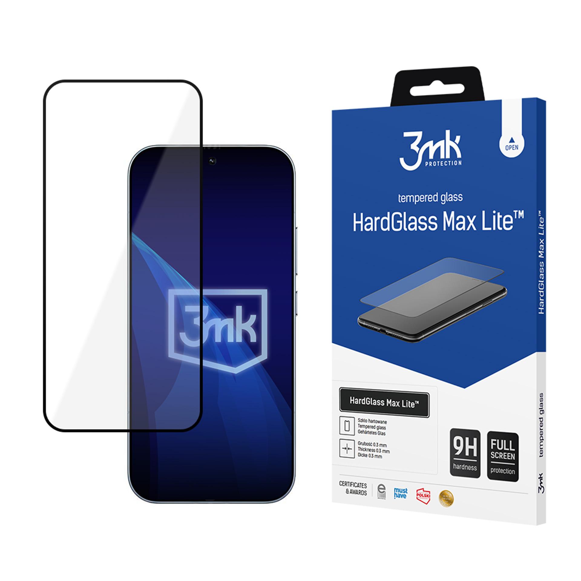 3mk HardGlass Max Lite Black Tempered Glass for Xiaomi 17 / 17 Pro