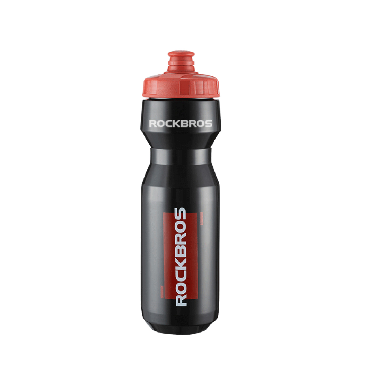 Rockbros 750 ml velosipēda pudele - caurspīdīgi melna ar sarkanu iemuti