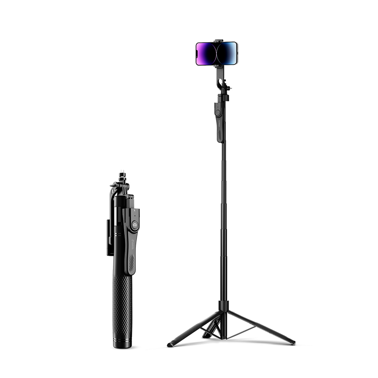 Selfiju nūja Orico SPM215 statīvs 1/4 collas tālruņa kamerai ar 360 grādu rotāciju Bluetooth 5.2 - melna