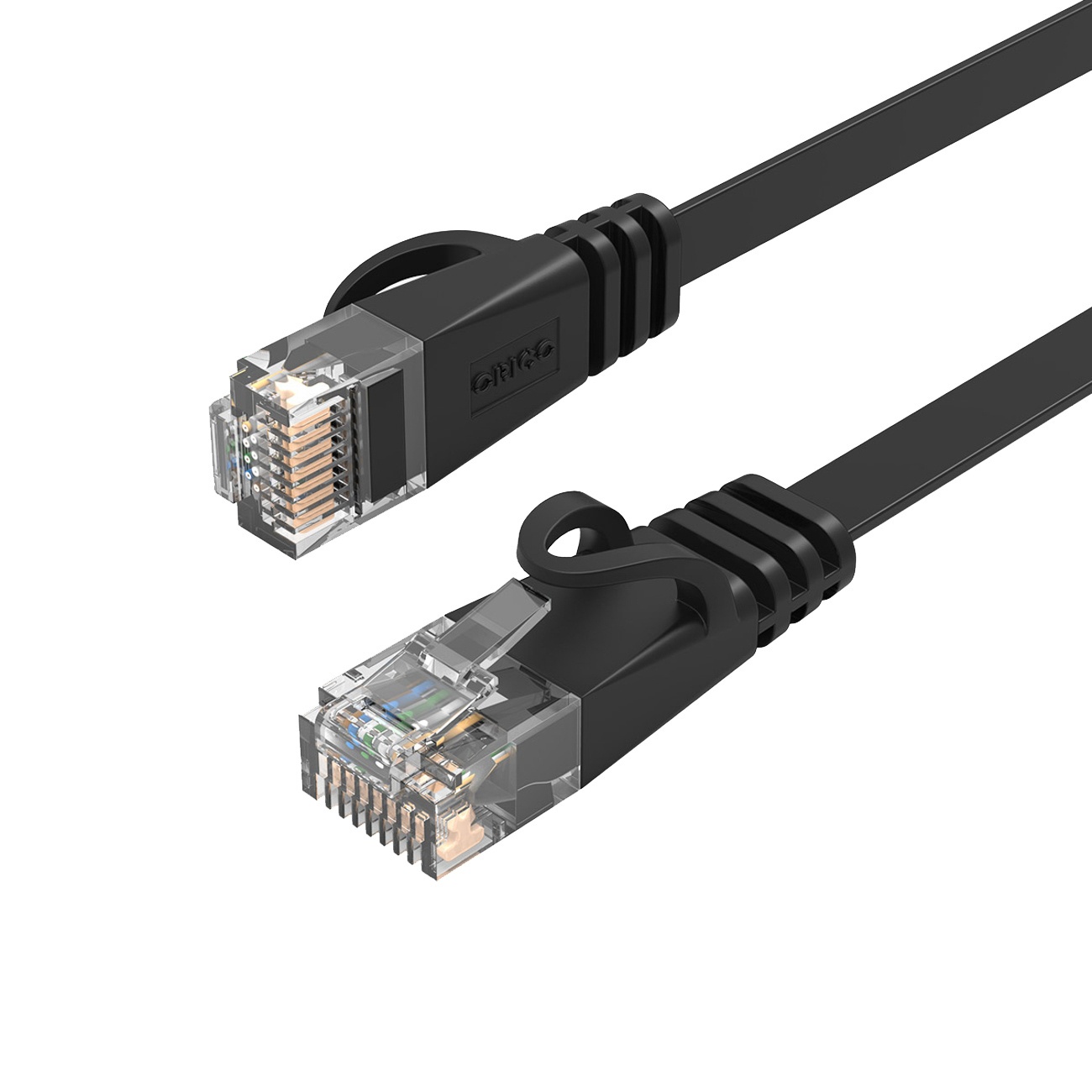 Orico PUG-C7B CAT7 10Gbps RJ45 Ethernet tīkla kabelis interneta LAN plakans 15m - melns