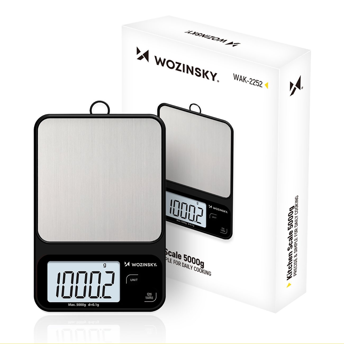 Wozinsky WAK-2252 kitchen scale with large LCD display, up to 5 kg – black