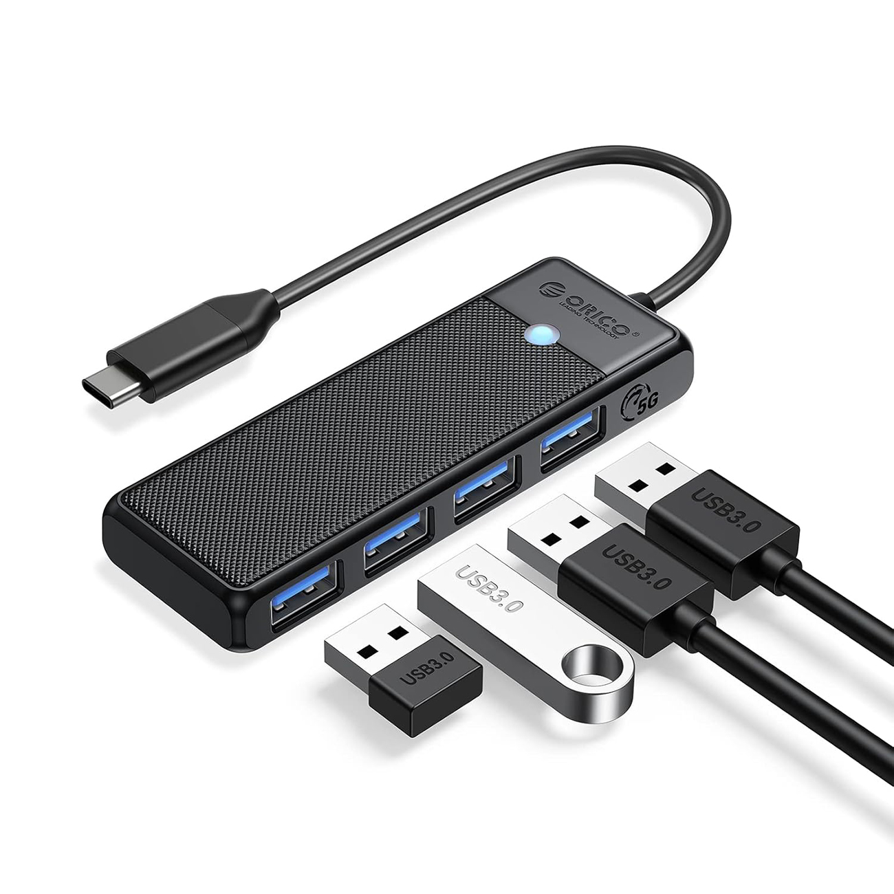 Orico PAPW4A-C3 USB Hub 4-port 4x USB-A 3.0 0.15 m - black