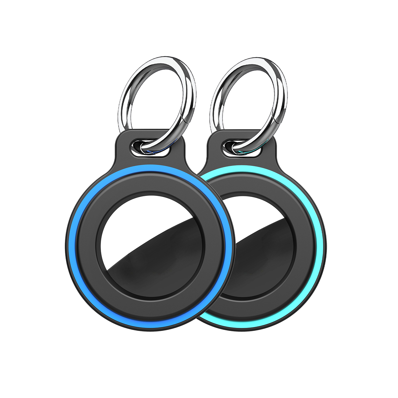 Airtag case with spring buckle, set of 2 - black