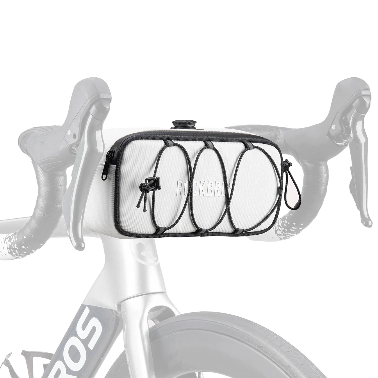 Rockbros TL001 ROAD TO SKY 1.9L ūdensizturīga velosipēda stūres soma - balta