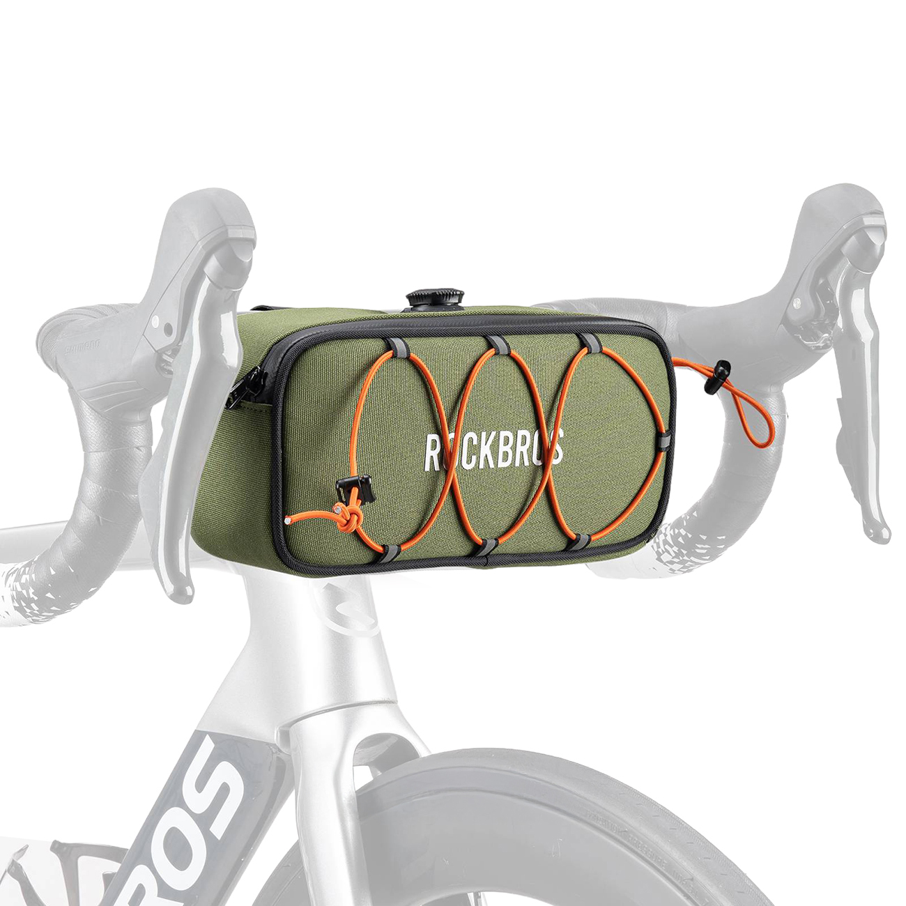 Rockbros TL001 ROAD TO SKY 1.9L ūdensizturīga velosipēda stūres soma - zaļa