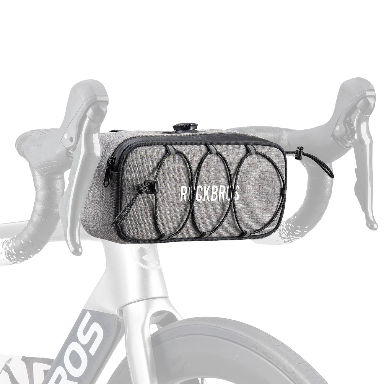 Rockbros TL001 ROAD TO SKY 1.9L ūdensizturīga velosipēda stūres soma - pelēka