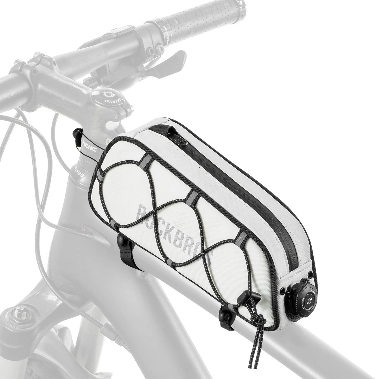 Rockbros TL004 ROAD TO SKY 0.7L ūdensizturīga velosipēda rāmja soma - balta