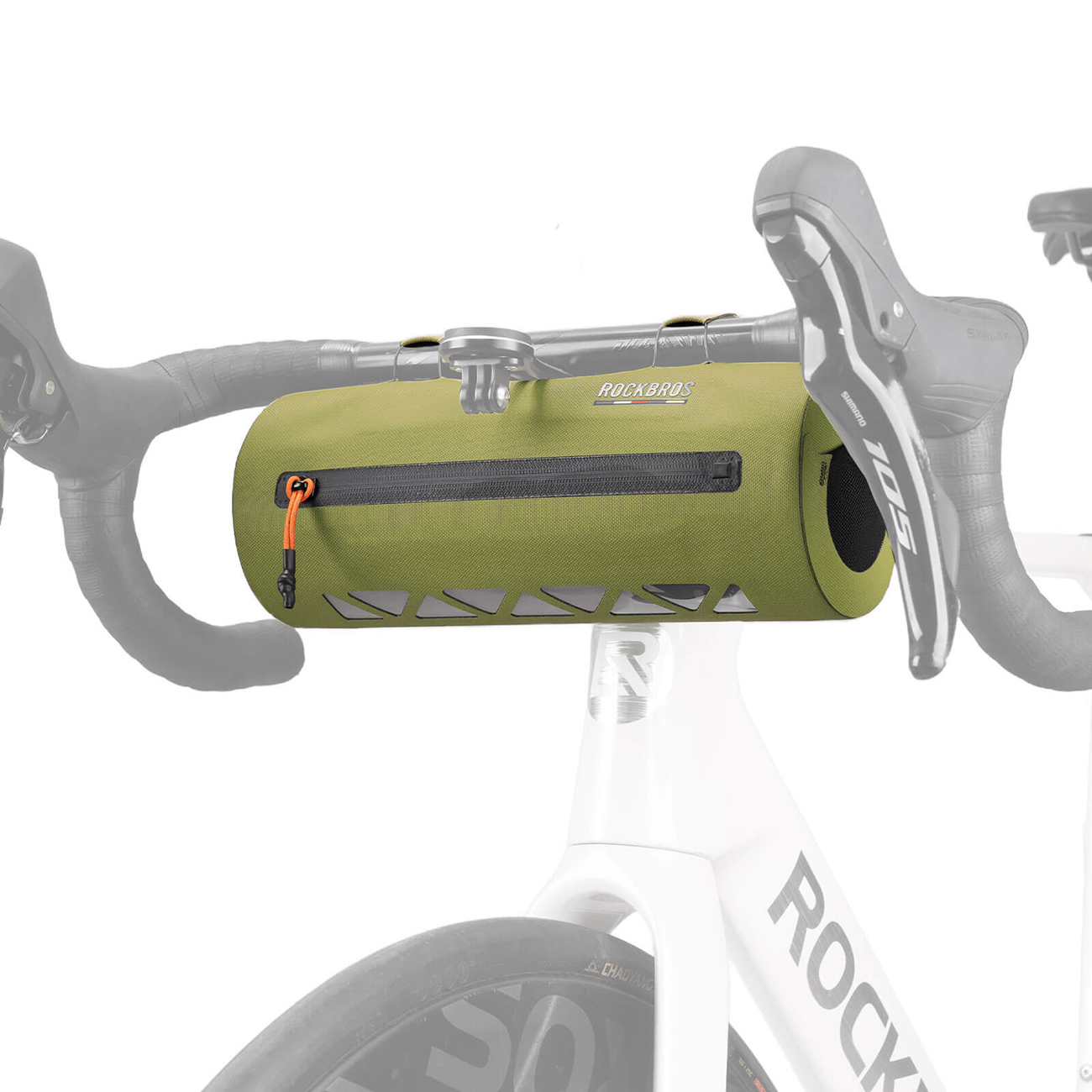 Rockbros AS-145 ROAD TO SKY ūdensizturīga 2 l velosipēda stūres soma – zaļa