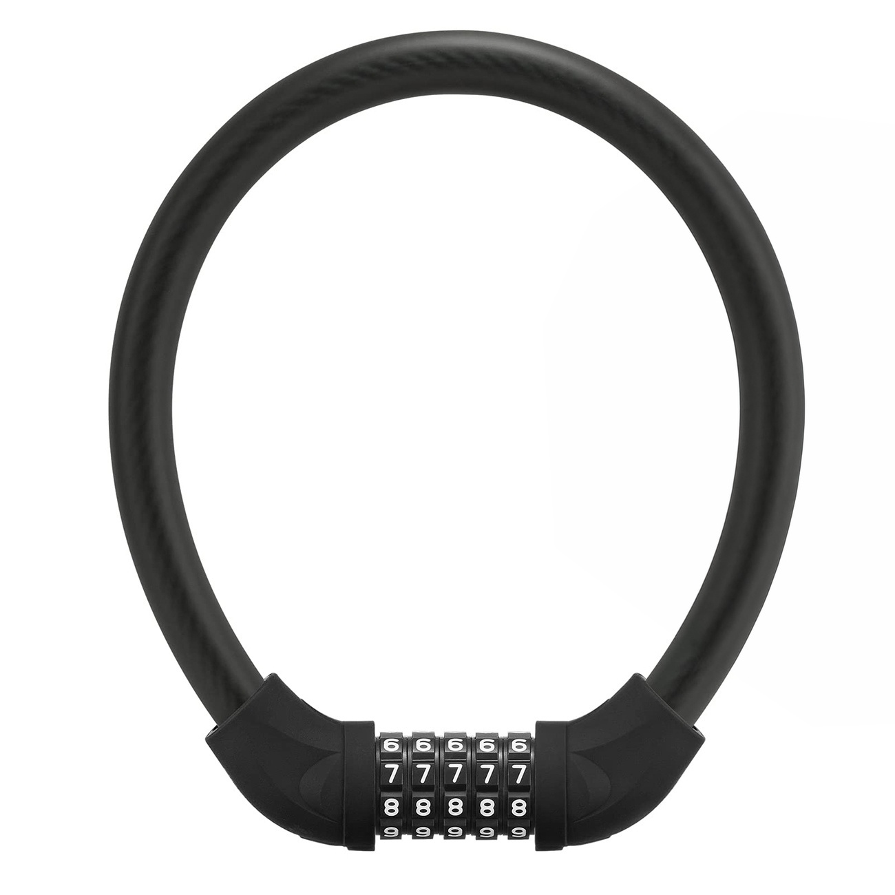 Rockbros RKS870-BK velosipēda slēdzene ar kodu un 85 cm tērauda trosi – melna