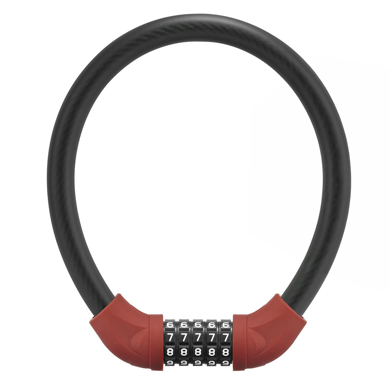 Rockbros RKS870-BK velosipēda slēdzene ar kodu un 85 cm tērauda trosi – sarkana