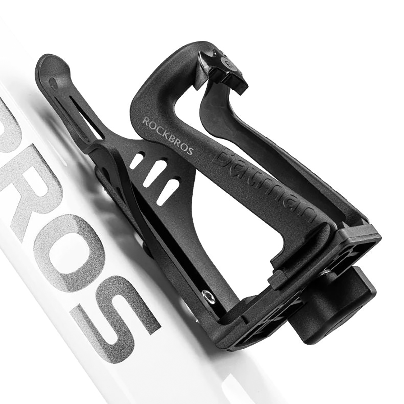 Rockbros 2-3D regulējams pudeles turētājs velosipēdiem un motocikliem – melns