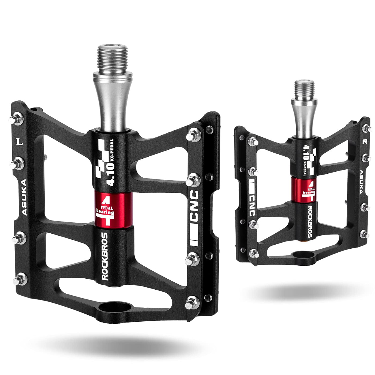 Rockbros JT410 4.10 velosipēda pedāļi ar 4 gultņiem – melni