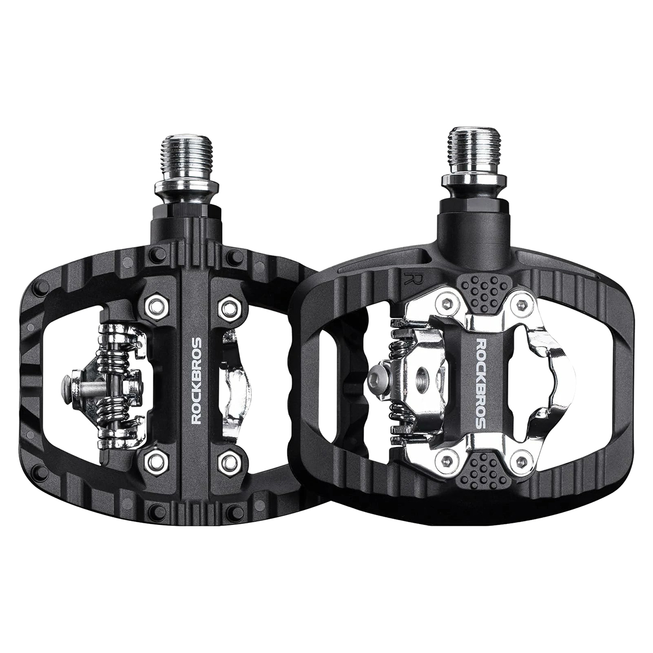 Rockbros PD303 daļēji fiksējami platformas velosipēda pedāļi – melni