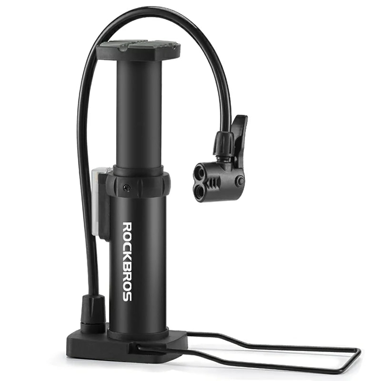 Rockbros 4522L īpaši viegls kājas velosipēda pumpis – melns
