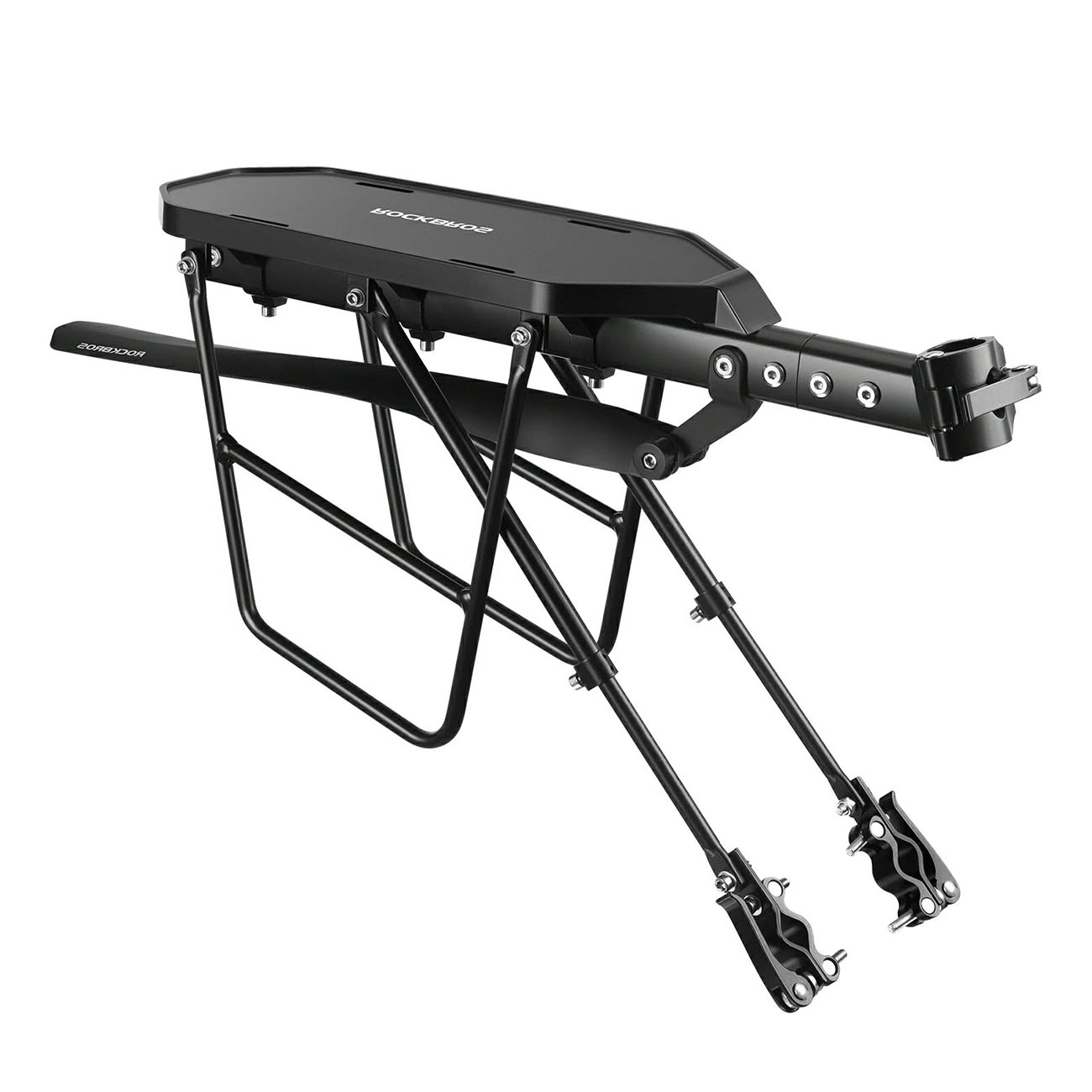 Rockbros RBHJ-1 Black Diamond velosipēda bagāžnieks ar dubļusargu un ātro stiprinājumu 26-29" kalnu velosipēdiem - melns