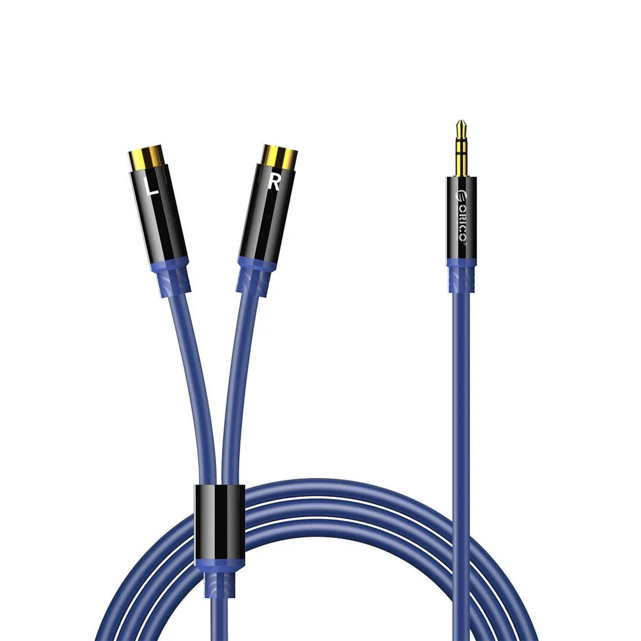 Orico AXRF audio cable mini jack 3.5 mm to 2x RCA female 1.5 m - blue