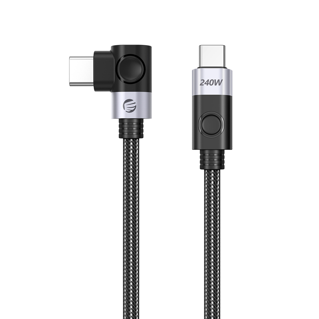 Orico CW240 leņķa USB-C–USB-C PD, 240 W kabelis, 1,5 m – melns