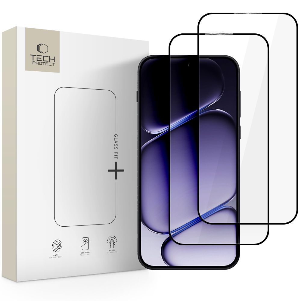 Tech-Protect Glass Fit+ 2 rūdīto stiklu komplekts OnePlus Nord 6 – melns