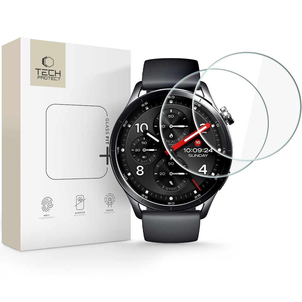 Комплект из 2 защитных стёкол Tech-Protect Glass Fit+ для Xiaomi Watch S5 46 мм