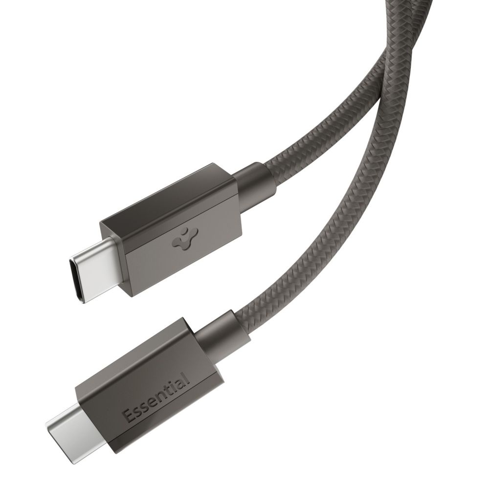 Spigen Essential EB6015CC USB-C kabelis, 60 W, 150 cm – tumši pelēks
