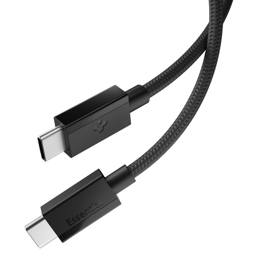 Spigen Essential EB6015CC USB-C kabelis, 60 W, 150 cm – melns