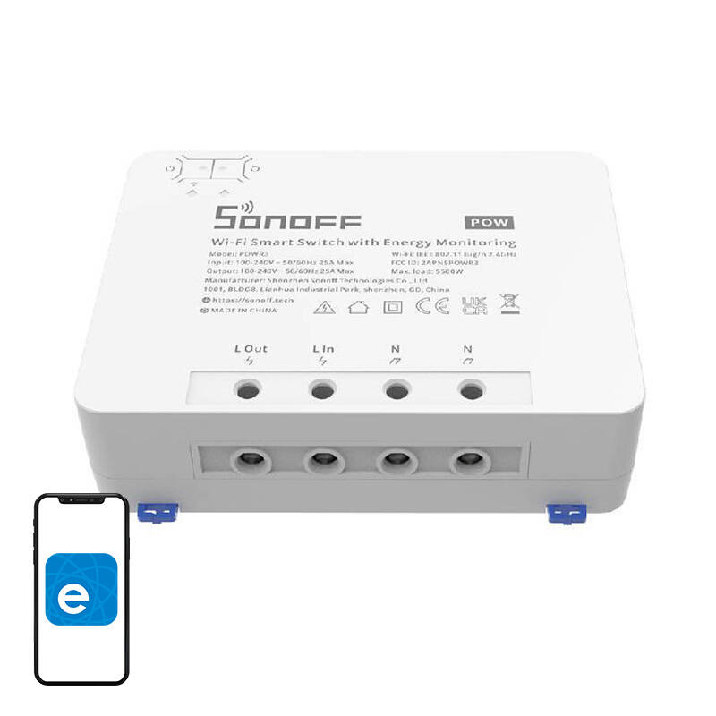 SONOFF PowR3 Smart 1-Channel Wi-Fi Switch with Electricity Metering
