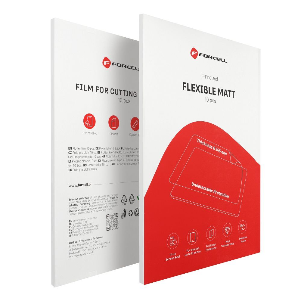 Plēve griešanas iekārtai Forcell F-Protect Flexible TABLET MATT planšetdatoriem līdz 13" 10 gab.