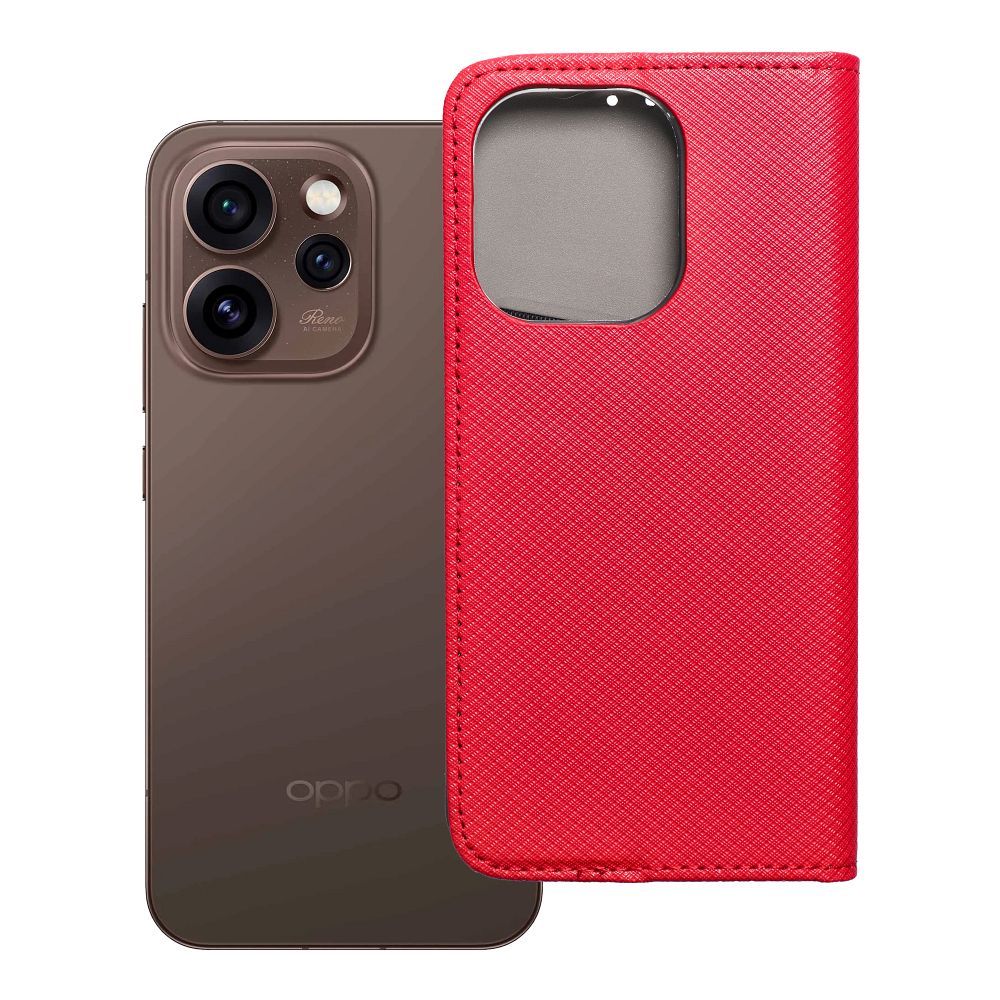 Atlokāms maciņš Oppo Reno 15 PRO 5G Smart Case Book sarkans