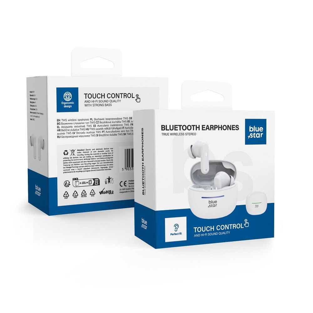 Bluetooth-гарнитура Blue Star (BK44) TWS белый