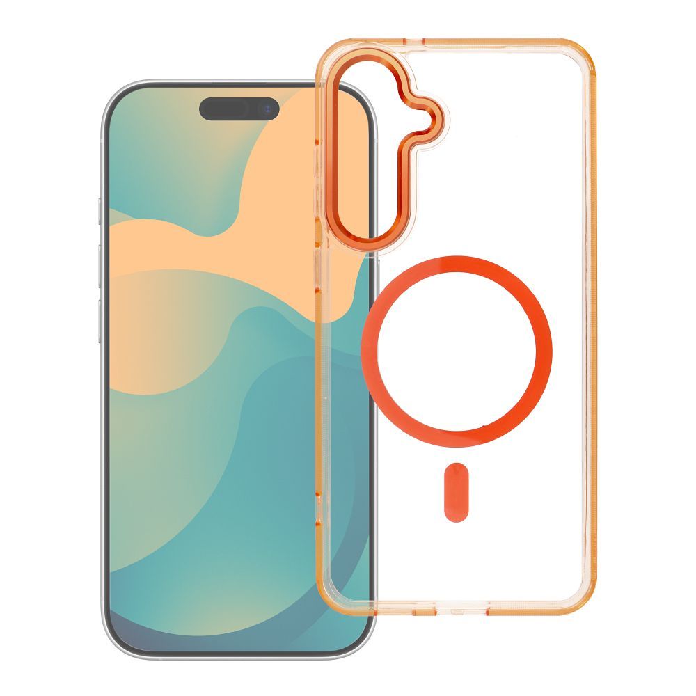 Maciņš Samsung A27 Frame Clear Hybrid Mag Cover, saderīgs ar MagSafe, hermes oranžs