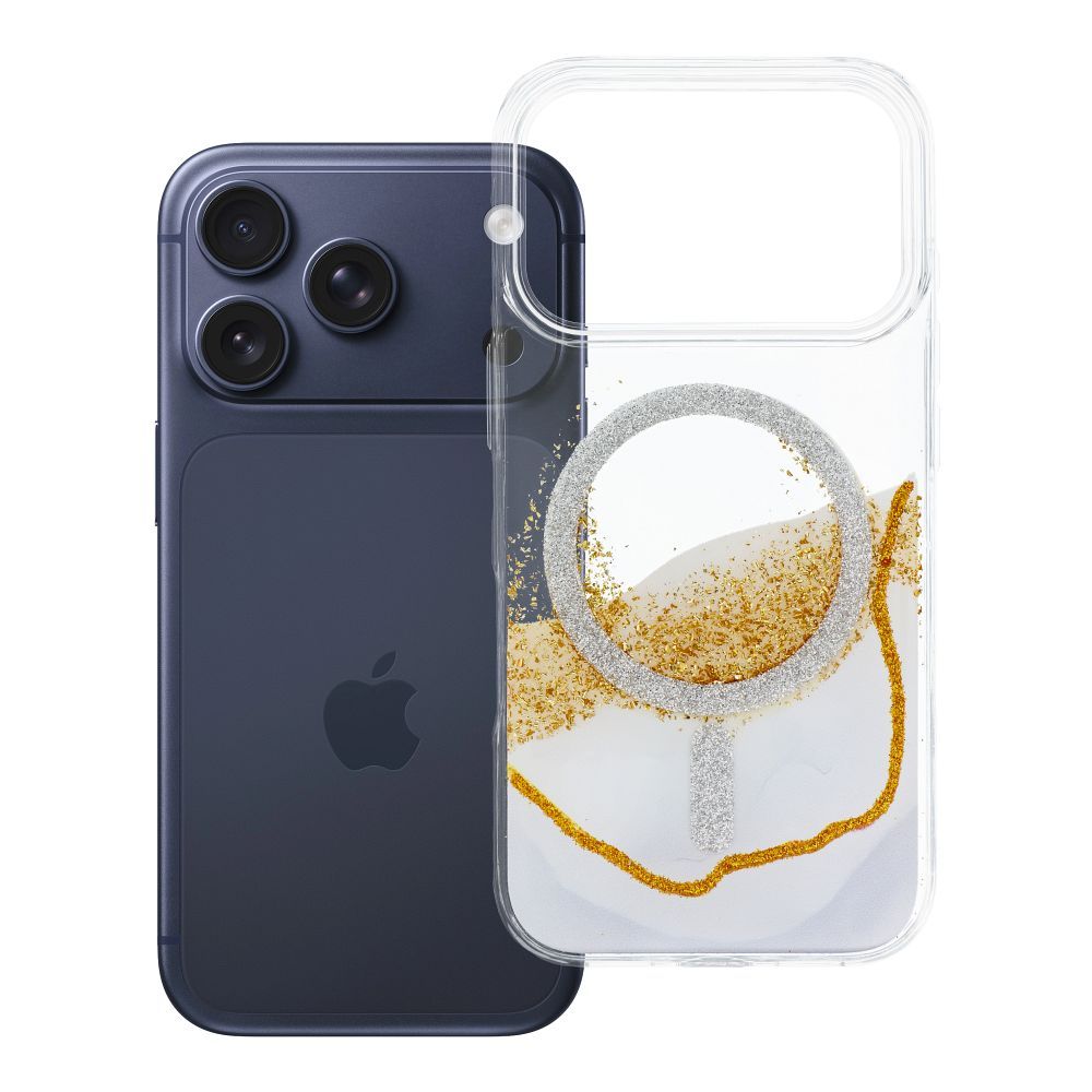 Ar MagSafe saderīgs Golden maciņš iPhone 17 Pro / 18 Pro (zema kameras mala), balts