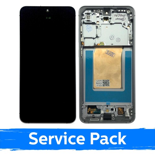LCD Display Compatible Samsung S731 S25 FE with Frame / JetBlack / (Service Pack)