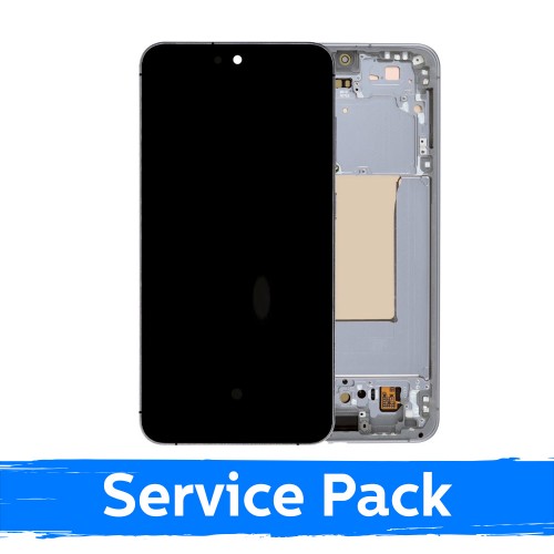 LCD displejs saderīgs Samsung S731 S25 FE ar rāmi / Balts / (Service Pack)