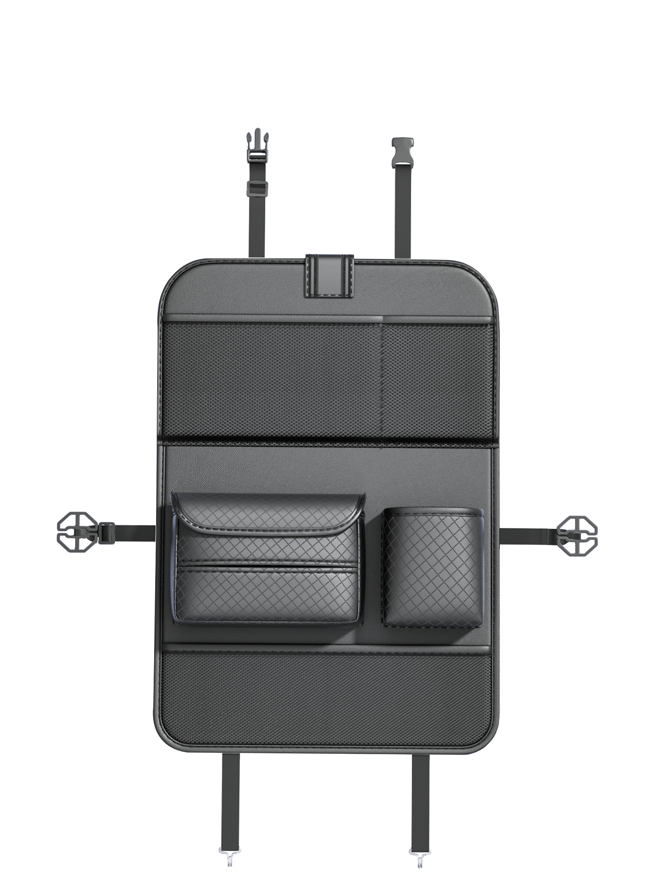 Salokāms auto organizators priekšējiem sēdekļiem ar nodalījumiem D03-B, melns