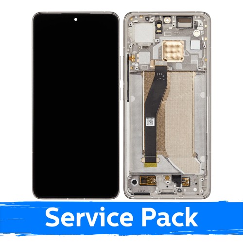 Ar Xiaomi 14T Pro saderīgs LCD displejs ar rāmi / titāna pelēks / (servisa komplekts)