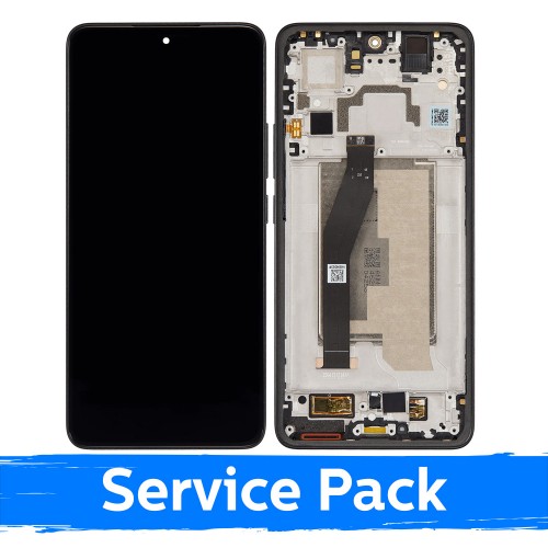Ar Xiaomi 14T saderīgs LCD displejs ar rāmi / titāna melns / (servisa komplekts)