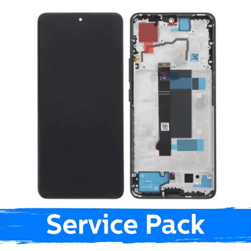 Ar Xiaomi Redmi Note 13 Pro 5G / Poco X6 5G saderīgs LCD displejs ar rāmi / olīvzaļš / (servisa komplekts)