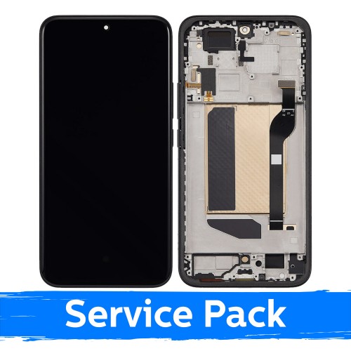 Ar Xiaomi Redmi Note 15 Pro+ 5G saderīgs LCD displejs ar rāmi / melns / (servisa komplekts)