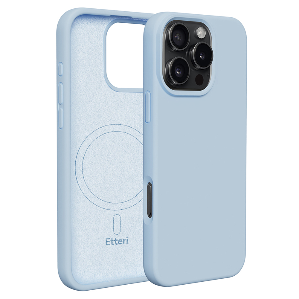 Etteri силиконовый Mag чехол iPhone 16 Pro 6,3" голубой