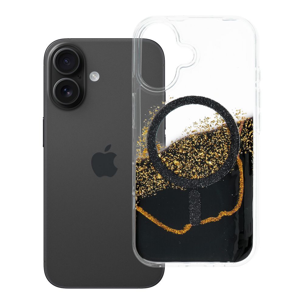 Ar MagSafe saderīgs Golden maciņš iPhone 16, melns